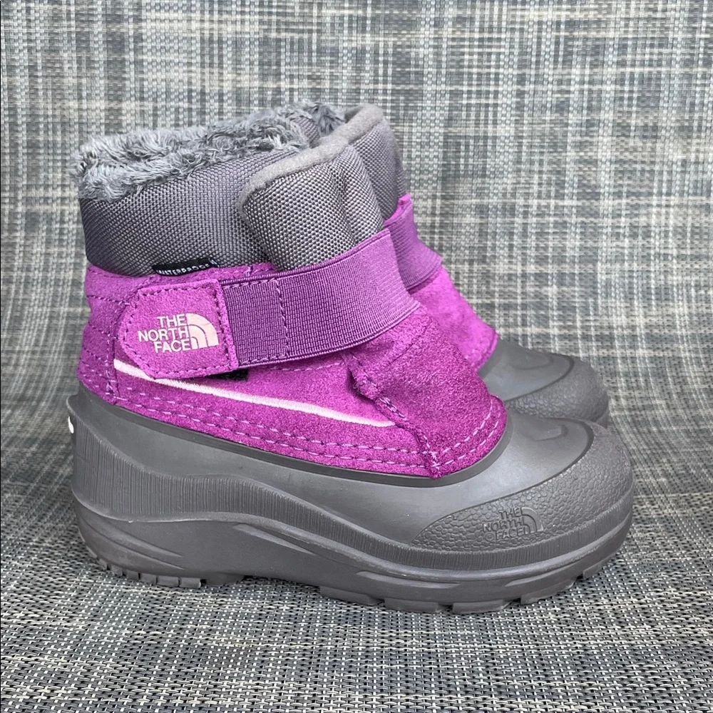 The North Face Kids Alpenglow II Purple Gray Snow Insulated Boots Toddler size 9
